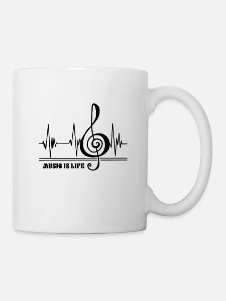 Clef with heartbeat - Mug - white