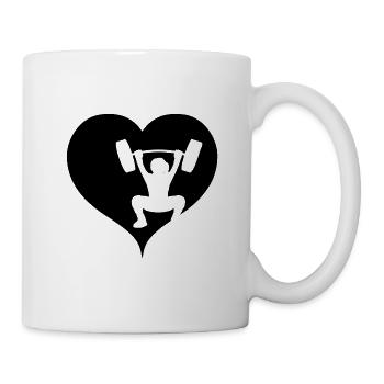 Weight lifting heart gift idea - Mug - white - Right