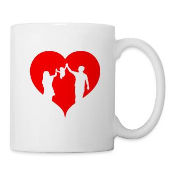 Family with heart - Mug - white - Right
