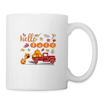 Bonjour Automne Funny shirt citrouille automne Halloween - Mug blanc - blanc - Droite