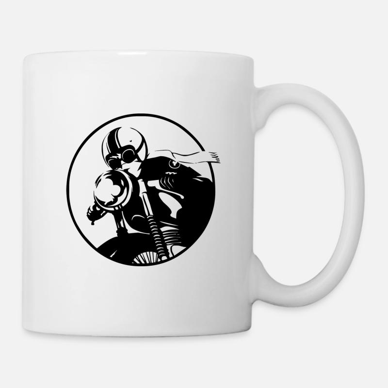 Vintage Old School Biker - Tasse - Weiß