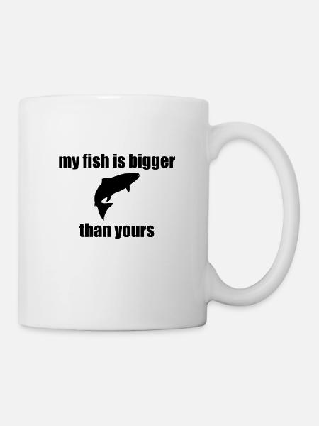 pêche pêcheur taille du poisson plaisanterie humour - Mug blanc - blanc
