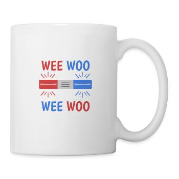Wee Woo Blaulicht Sirene Feuerwehr Krankenwagen - Tasse - Weiß - Rechts