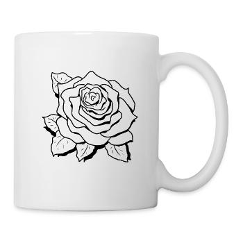 Rose - Tasse - Weiß - Rechts