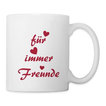 Für immer Freunde mit Herz - Tasse - Weiß - Rechts