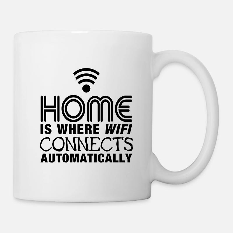 home is where the wifi connects automatically II - Mug blanc - blanc