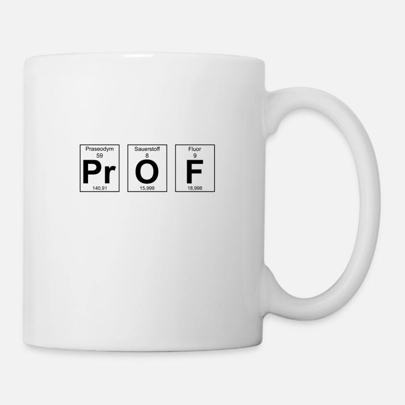 Prof Professor Geschenk Periodensystem - Tasse - Weiß