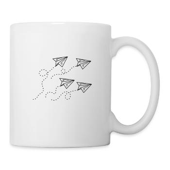 Papierflieger Zeichnung - Tasse - Weiß - Rechts
