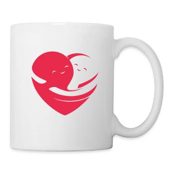 Coeur aimant - Mug blanc - blanc - Droite