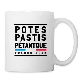 french team : potes pastis pétanque - Mug blanc - blanc - Droite
