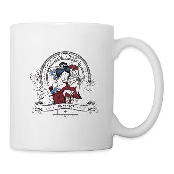 Japan Asian chopsticks woman Chinese gift - Mug - white - Right