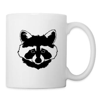 Raccoon head black and white - Mug - white - Right