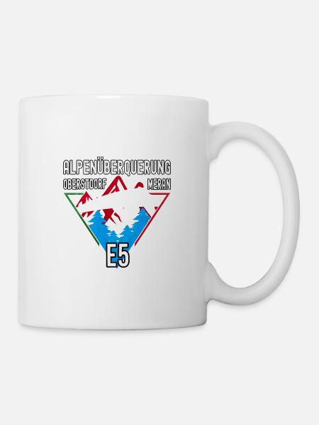 Alpenüberquerung Obertdorf Meran Route E5 - Tasse - Weiß