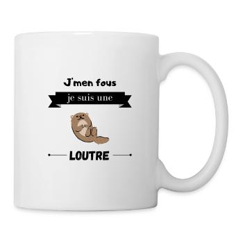 J'men fous je suis une loutre ! Idée cadeau loutre - Mug blanc - blanc - Droite