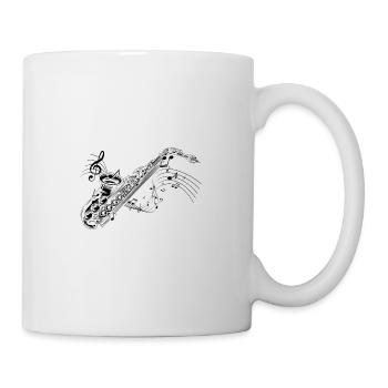 Saxofon - Tasse - Weiß - Rechts