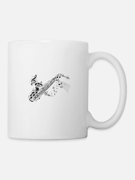 Saxofon - Tasse - Weiß