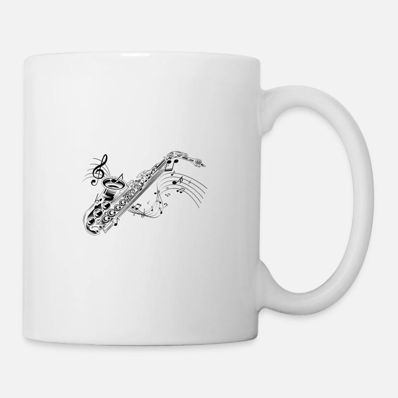 Saxofon - Tasse - Weiß