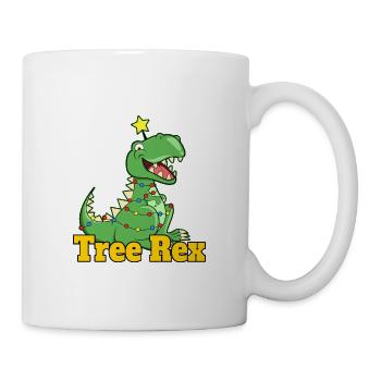 Cute Christmas dinosaur pajamas with little sweet - Mug - white - Right