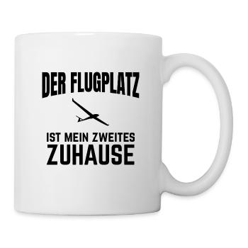 Der Flugplatz ist mein zweites Zuhause | Geschenk - Tasse - Weiß - Rechts