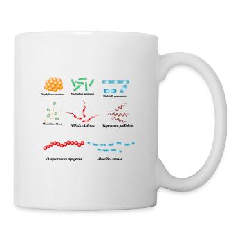 Berühmte Bakterien - Pathogene - Tasse - Weiß - Rechts