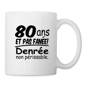 80 ans / anniversaire 80 ans / femme 80 ans - Mug blanc - blanc - Droite