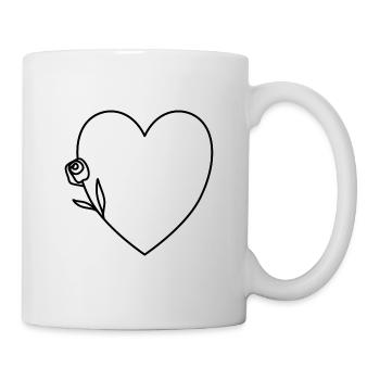 Heart Love Roses Symbol Flower In Love Partner - Mug - white - Right