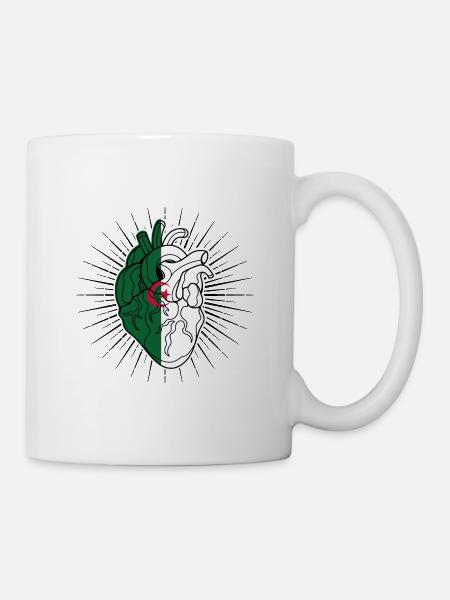 Cœur drapeau de l'Algérie - Mug blanc - blanc