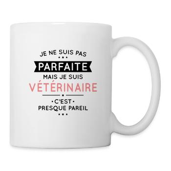 Je ne suis pas parfaite mais je suis vétérinaire - Mug blanc - blanc - Droite