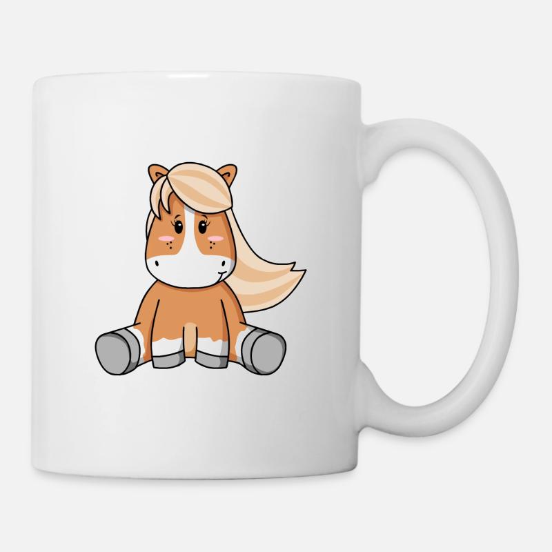 Haflinger - Pferd Pony reiten Kind Comic Baby - Tasse - Weiß