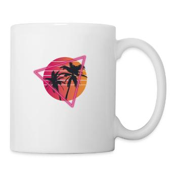 Chemise de palme rétro des années 80 - Mug blanc - blanc - Droite