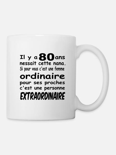 80 ans / anniversaire 80 ans / t-shirt 80 ans - Mug blanc - blanc