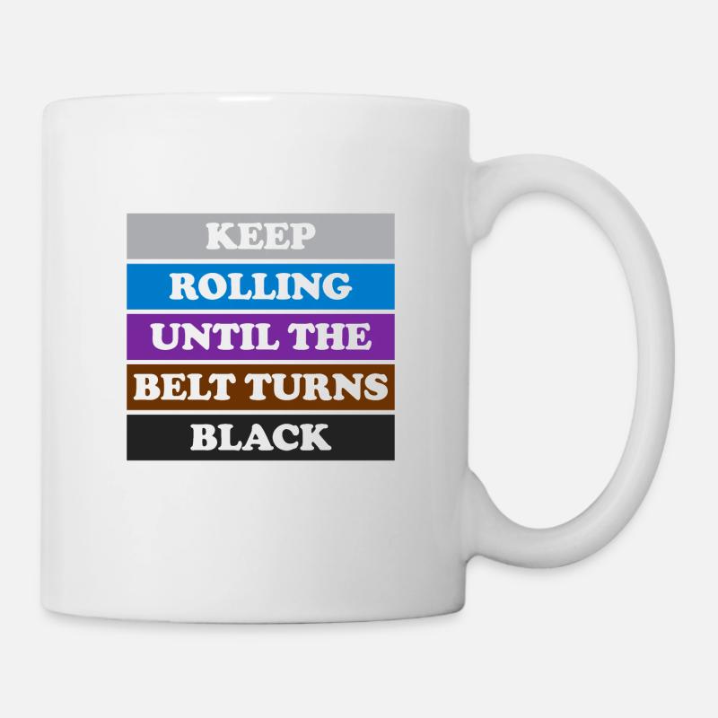 Keep Rolling Jiu Jitsu Hemd für BJJ, Jujitsu, - Tasse - Weiß