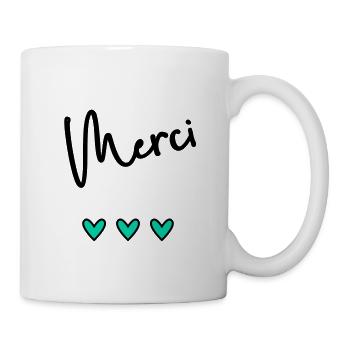 MERCI. THANKS. THANK YOU. ANNIVERSAIRE. NAISSANCE. - Mug blanc - blanc - Droite
