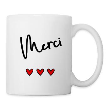 MERCI. THANKS. THANK YOU. ANNIVERSAIRE. NAISSANCE. - Mug blanc - blanc - Droite