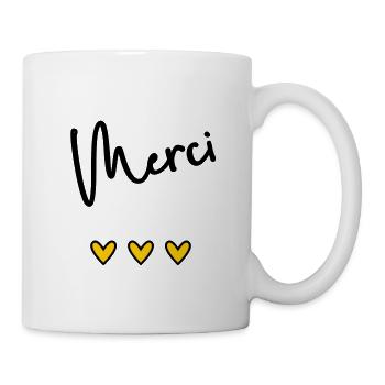 MERCI. THANKS. THANK YOU. ANNIVERSAIRE. NAISSANCE. - Mug blanc - blanc - Droite