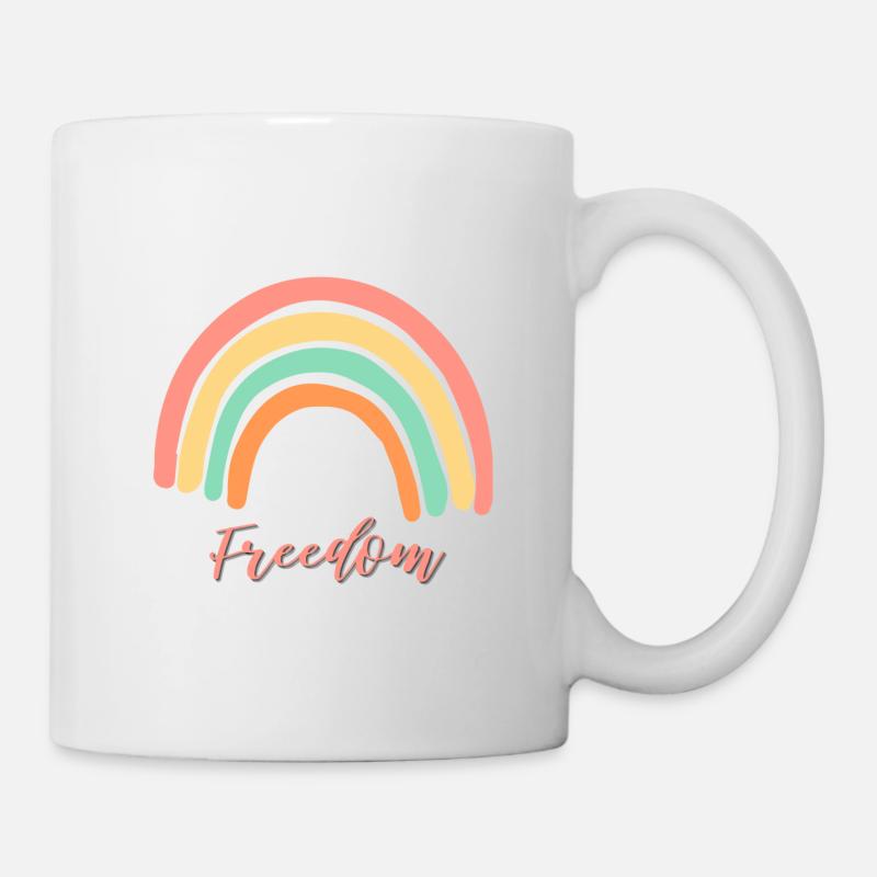 Regenbogenfreiheit - Tasse - Weiß