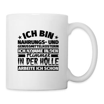Nahrungs- und Genussmittelkosterin Geschenk lustig - Tasse - Weiß - Rechts