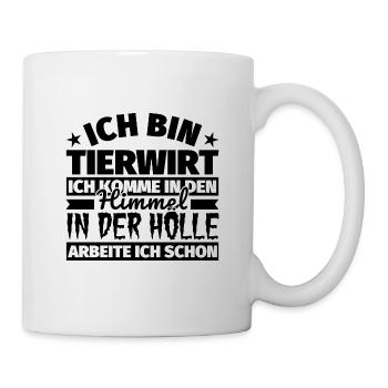 Tierwirt Geschenk lustig Himmel Hölle - Tasse - Weiß - Rechts