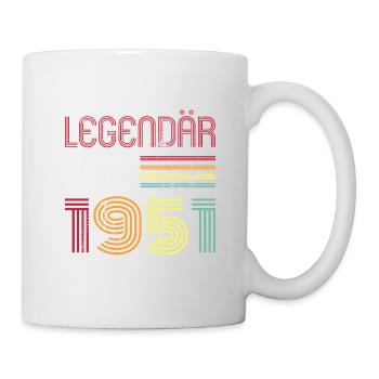 Legendär Seit 1951 Jahr Retro 51er Jahrgang - Tasse - Weiß - Rechts