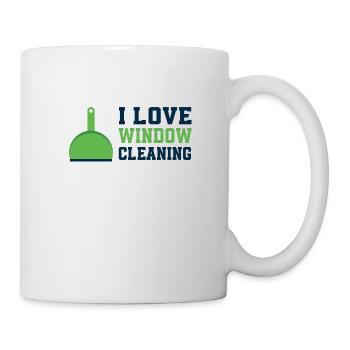 I love window cleaning - Mug - white - Right