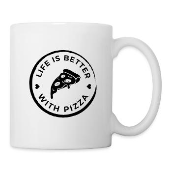 life is better pizza - Tasse - Weiß - Rechts