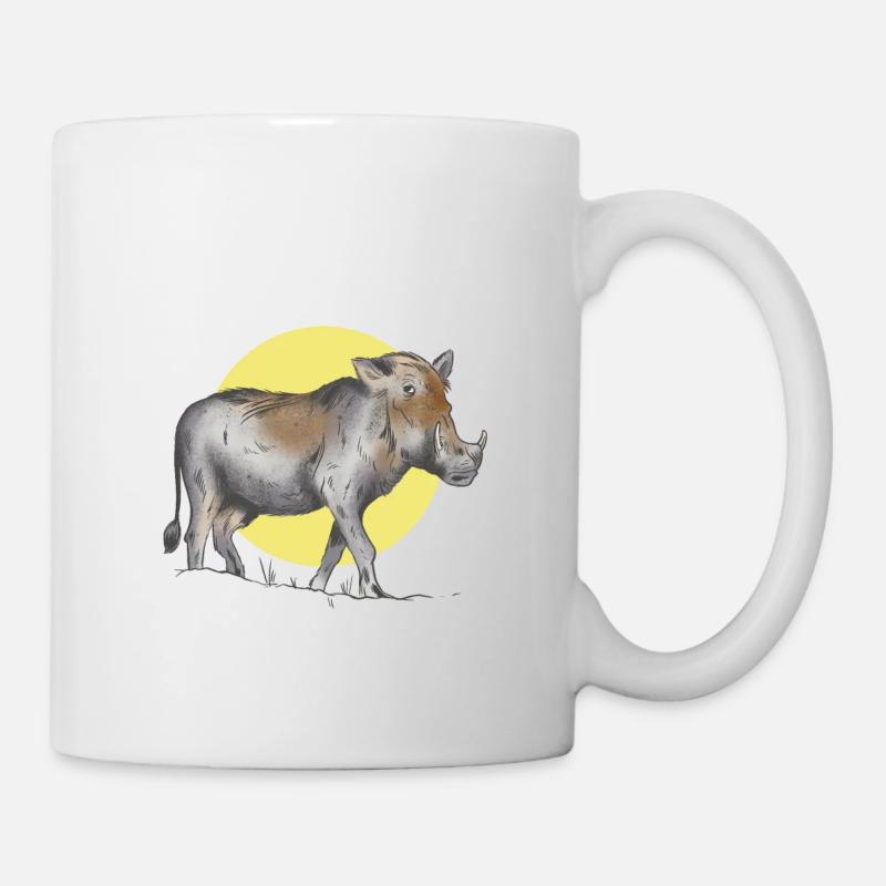 Tolles Warzenschwein T-Shirt - Tasse - Weiß