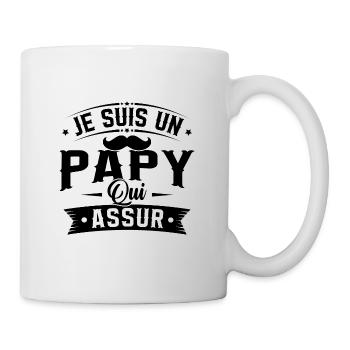 Je suis un papy qui assure, Cadeau Papy - Mug blanc - blanc - Droite
