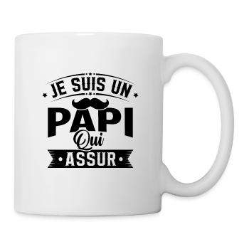Je suis un Papi qui assure, Cadeau grand père - Mug blanc - blanc - Droite