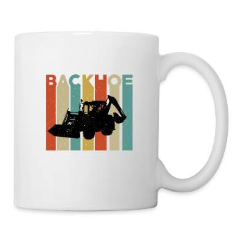 Retro Backhoe Loader T-Shirt - Mug - white - Right