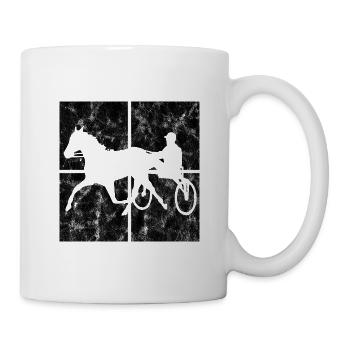 Traber Trabrennen in retro oder vintage Style - Tasse - Weiß - Rechts