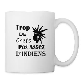 Trop de Chefs N&B - Mug blanc - blanc - Droite