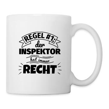 Inspektor Geschenke – Hat immer Recht - Tasse - Weiß - Rechts