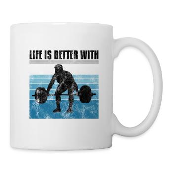 life is better with bodybuilding GYM Bodybuilder - Tasse - Weiß - Rechts