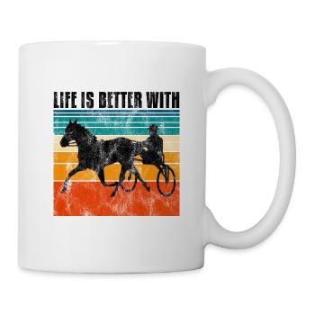 Life is better with Harness Racing Trotting Trot - Mug - white - Right